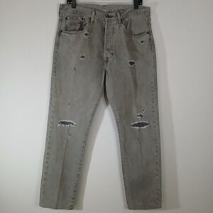 VTG Levis 501 CT Jeans Mens 31x32 Black‎ Straight 80s Distressed Gray JA019